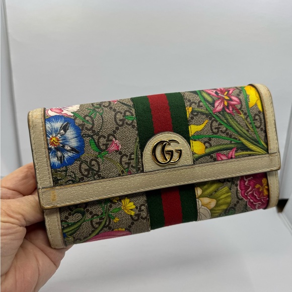 Gucci GG Supreme Ophidia Flora Continental Wallet 21446 - Picture 1 of 10
